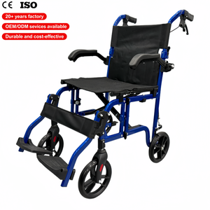 Sedia a Rotelle Pieghevole Leggera MZU, Telaio Ripiegabile, Adatta per Adulti e Anziani, Carrello da Viaggio Compatto - Product Image 1