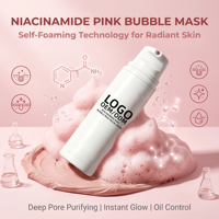 Masque Crème Moussant Auto-foaming OEM ODM à la Niacinamide et au Kaolin Rose pour Nettoyage en Profondeur des Pores, Contrôle du Sébum et Éclaircissement – Tous Types de Peaux