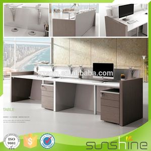 Mostrador de Recepción Largo para Oficina Sunshine Wood, Mostrador de Recepción Moderno con 2 Gabinetes Laterales YS-RCT04 - Product Image 2