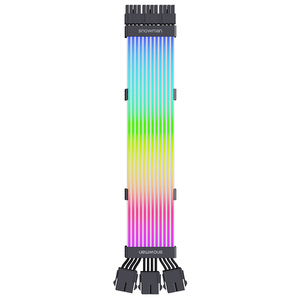 SNOWMAN Cable de iluminación LED negro para fundas de ordenador de escritorio CPU de plástico <span class=keywords><strong>GPU</strong></span> placa base disipador de calor 3*8 pines ventilador refrigeración 3 pines 8 pines - Product Image 1