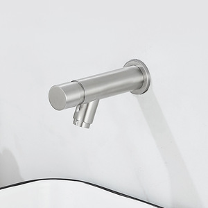 Grifo de Lavabo Moderno de Acero Inoxidable 304 Cepillado, Montado en la Pared, con Cierre Automático y Retardo, para Baños Públicos Comerciales y Escolares - Product Image 6