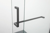 Pintu Kamar Mandi Geser Persegi Kaca Temper Transparan Minimalis Modern Dengan Rangka, Cocok Untuk Pemisahan Area Kering dan Basah di Kamar Mandi