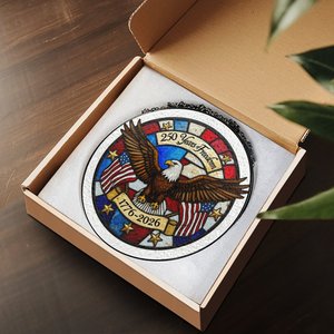 Atrapasueños de Vidrio con Diseño del 250 Aniversario de la Independencia, Decoración Artística Colgante - Product Image 3
