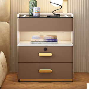 Mesita de Noche con Carga Inalámbrica Directa de Fábrica + Luz LED de 3 Colores, Colores y Funciones Personalizables para Mesa de Noche de Dormitorio - Product Image 6
