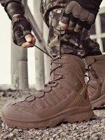 Bottes tactiques de randonnée mi-mollet en caoutchouc et maille imperméables à lacets personnalisables – Haute qualité pour hommes, entraînement extérieur toutes saisons