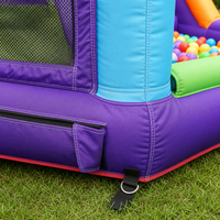 Château gonflable pour enfants avec toboggan extérieur et piscine à balles, salle de fête gonflable commerciale avec souffleur