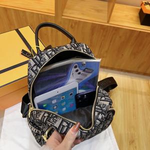 Luxurious Fashionable Large-Capacity Casual <strong>Backpack</strong> Zipper Closure Made of Canvas Polyester Lining Portable for School Travel - Product Image 2