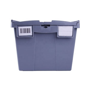 Boîte logistique Conteneur de chiffre d'affaires Caisses mobiles Couvercle attaché Pp Emboîtable et empilable en plastique solide REACH Bacs à <span class=keywords><strong>poisson</strong></span> en plastique 60L - Product Image 6