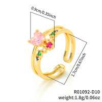 Bagues mode haute qualité gros, ouverture ajustable, zircon incrusté, plaqué or 18K, femmes – bagues fines