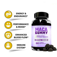 Gummies de Maca Noire pour Femmes et Hommes – Performance, Énergie, Prise de Masse Musculaire et Entraînement