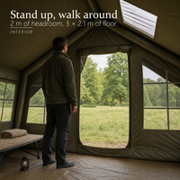 Grande tente de camping familiale quatre saisons, protégée contre les UV, imperméable, en tissu Oxford TC, gonflable, ouverture automatique rapide