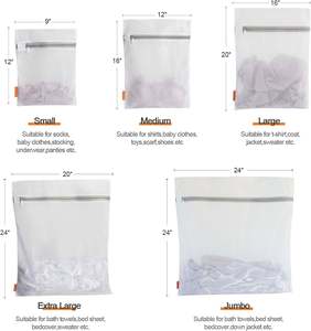 Bolsas de lavandería de malla personalizadas de 7 días con cremallera para ropa, calcetines, suéteres, zapatos, reutilizables, para ropa sucia. - Product Image 1