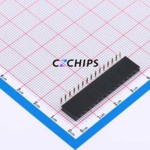 XDM254-1-15-W-8.5-G0 Pin Socket Bent Lead Through Hole,P=2.54mm Connector 1x15P 2.54mm Square Hole Right Angle Insert - Product Image 1
