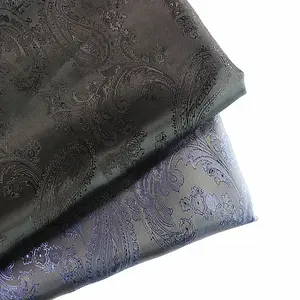 cheaper sale black and navy color suit lining fabric polyester viscose paisley jacquard interlinings for men and women's garment