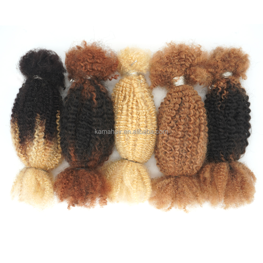KAMA Hair Bulk | Afro Kinky Curly Human Hair Bulk | Wholesale Kinky Curly Human Hair Bulk Remy Bulk Human Hair for Braiding Detail Section 2
