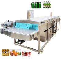 Jus/bière/lait en continu personnalisé/petit tunnel pasteurisateur bocaux en verre cornichons sauce tomate poivre pasteurisation machine