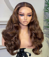 Perruques 13x4 HD transparentes en cheveux humains vierges, cheveux vietnamiens de luxe, pré-coupées, pré-épilées, sans colle, pour cheveux bruns