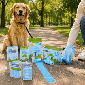 Bolsas para Desechos de Perros Recicladas GRS PCR de Fabricación Personalizada para Paseos Diarios y Viajes, Empaque Personalizado de Marca Privada - Product Image 2