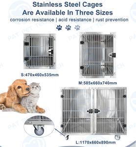 Equipo médico hospitalario, perrera veterinaria de acero inoxidable para perros, jaula moderna fuerte y grande de acero inoxidable para mascotas - Product Image 3