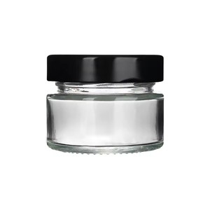 Frascos de Vidrio de 50 ml para Almacenamiento de Alimentos, <span class=keywords><strong>Miel</strong></span>, Mantequilla de Maní, Línea de Producción, Tapa Metálica Negra con Rosca, en Existencia - Product Image 2