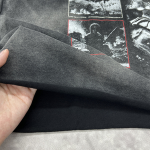 Personalized Screen Printing Cropped Tee Shirt Streetwear Distressed Graphic T-shirts French Terry Oversized Acid Wash t Shirt - Product Image 3