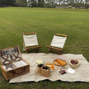 उच्च गुणवत्ता पोर्टेबल बांस कमाल की कुर्सी समुद्र तट समुंदर के किनारे 2 भाग कैनवास कुर्सी बीच रेट्रो दृढ़ लकड़ी निविड़ अंधकार डेरा डाले हुए लंबी पैदल यात्रा के लिए - Product Image 2