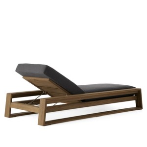 Muebles de Playa de Lujo para Exteriores, Cómodo Sillón Individual de Madera de Teca Sólida, Tumbona para Tomar el Sol - Product Image 3