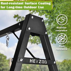 Zoshine 8ft zware metalen dubbele schommel, geschikt voor langdurig buitengebruik in de tuin. - Product Image 6