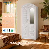 Armoire en acier embossé à 2 portes avec miroir, placard métallique verrouillable pour chambre à coucher, OEM ODM, fabrication sur mesure, livraison directe d'usine