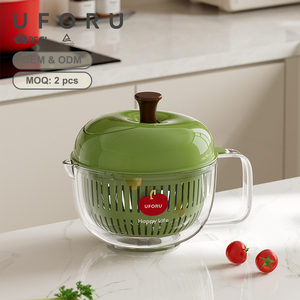 Centrifuga per Insalata a Forma di Mela UFORU, Lavatrice Centrifuga per Frutta con Coperchio Antipolvere, Grande Asciugatore per Verdure da Cucina - Product Image 1
