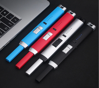 Briquet électrique à arc USB rechargeable coupe-vent en métal classique avec logo personnalisé gratuit pour cigarettes, barbecue et usage en cuisine, à gaz butane