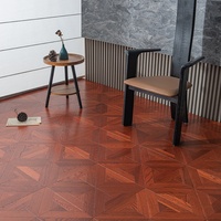 Apolloxy Nuevo Artículo Popular, Piso de Parqué de Madera de Ingeniería Multicapa con Patrón de Hoja de Loto en Cuatro Colores
