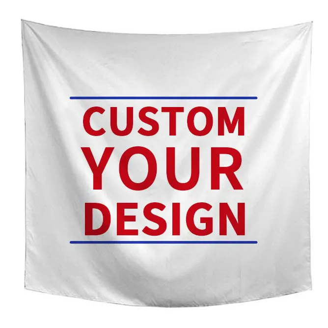 Machen Sie Ihre eigenen Kunstwerke Wandteppich benutzer definierte Druck verfügbar OEM Logo Wandbehang Wandteppich Fabrik Verkauf