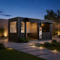 Meilleure Maison Modulaire Préfabriquée Personnalisée de 20 pieds et 40 pieds, Café, Restaurant en Conteneur Maritime, Fabriquée en Panneaux Sandwich en Acier