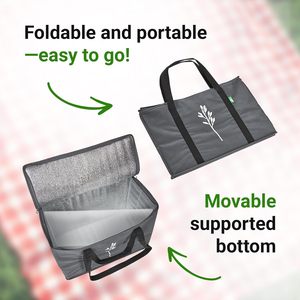 Многоразовая термосумка-холодильник из нетканого материала для продуктов, пикника и доставки еды - Product Image 5