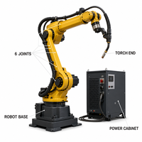 Lengan Robot Las Otomatis MZD 2kW 2000mm 6 Axis Servo Elektrik untuk Jalur Pengelasan MIG