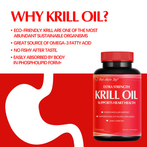 Huile de krill antarctique 500mg Supplément d'acides gras oméga <span class=keywords><strong>3</strong></span> extra fort EPA & DHA Gélules antioxydantes Astaxanthine Gélules - Product Image 4