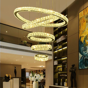 JYLIGHTING Anneau en cristal argenté Luminaire de lustre à LED Lumière circulaire à LED moderne utilisée pour le plafond - Product Image 5
