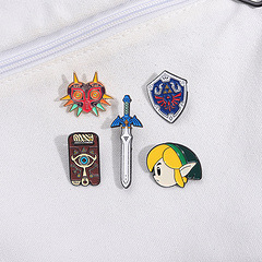 4 Broches Metálicos de Alta Calidad con Diseño de Dibujos Animados de la Leyenda de Zelda: Link y Hyrule, para Decoración de Mochilas y Ropa - Product Image 4