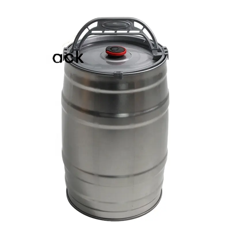 printed mini metal beer keg 5 liter with closure and tap