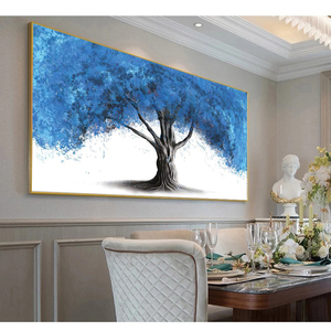 Pintura <span class=keywords><strong>de</strong></span> árbol <span class=keywords><strong>de</strong></span> <span class=keywords><strong>la</strong></span> <span class=keywords><strong>Vida</strong></span> <span class=keywords><strong>Azul</strong></span> abstracto nórdico sobre lienzo, carteles <span class=keywords><strong>de</strong></span> arte <span class=keywords><strong>de</strong></span> pared, impresiones, imagen <span class=keywords><strong>de</strong></span> pared para sala <span class=keywords><strong>de</strong></span> estar y hogar - Product Image 3