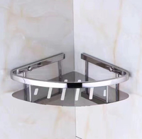 Vente en gros étagère moderne en acier inoxydable 304 à coin unique étagère de rangement triangulaire polie pour salle de bain cuisine pour la maison hôtel
