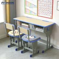 Mesa de Estudio de Madera para Dos Personas, Silla de MDF con Características Ajustables y Cómodas para Uso en Escuelas, Hogares, Oficinas y Hospitales, Diseño Moderno