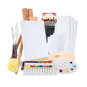 Bview Art Wholesale 36 Pieces Artist Completed Painting Kit With Wood Easel