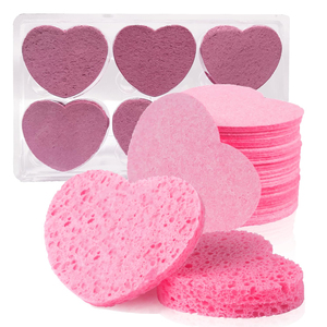 Woxin Éponge de <span class=keywords><strong>nettoyage</strong></span> en cellulose naturelle rose coeur biodégradable Équipement de spa Autres produits de beauté et de soins personnels - Product Image 4
