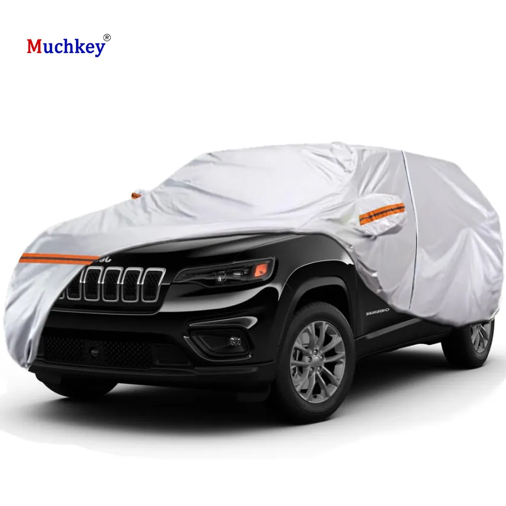 Mucheky - غطاء سيارة كامل من 6 طبقات PEVA, بتصميم كامل، مقاوم للماء، ومقاوم للمطر، مناسب لجميع الأجواء والأماكن الخارجية