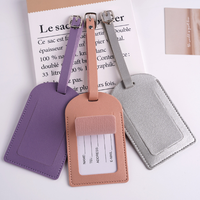 Étiquettes de bagage personnalisées en similicuir de luxe pour valise, étiquettes de bagages en cuir PU personnalisées, nom élégant, lettre