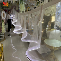 Cortina de Tul con Luces LED para Decoración de Techos de Salones de Banquetes de Hoteles, Decoración de Techos para Bodas