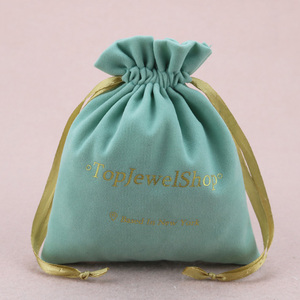 Luxury Fine Jewelry <b>Gift</b> Pouches With Custom Made Logo Large Suede Velvet Drawstring Dust Bag for Jewelry Packaging - Product Image 3