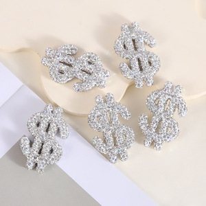 Llavero de cristal con colgante de arcilla USD de 3*4.7cm con diseño de dólar brillante, para coche, bolso o cartera, con dijes grandes y brillantes - Product Image 5